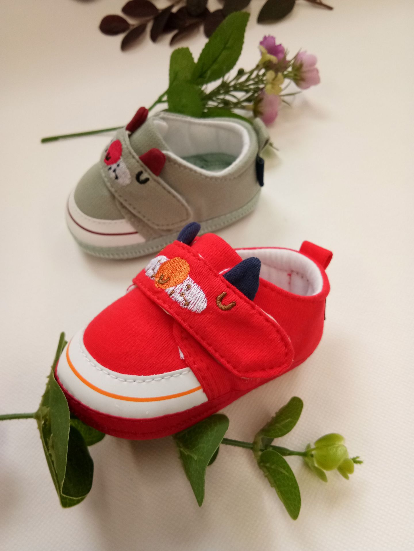 2018新款婴儿秋鞋 魔术贴学步鞋 0-1岁婴儿学步鞋 透气棉布鞋示例图7