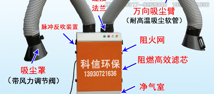 厂家直销 吸气臂配件单双臂焊烟净化器 移动式工业烟雾净化器定制示例图9
