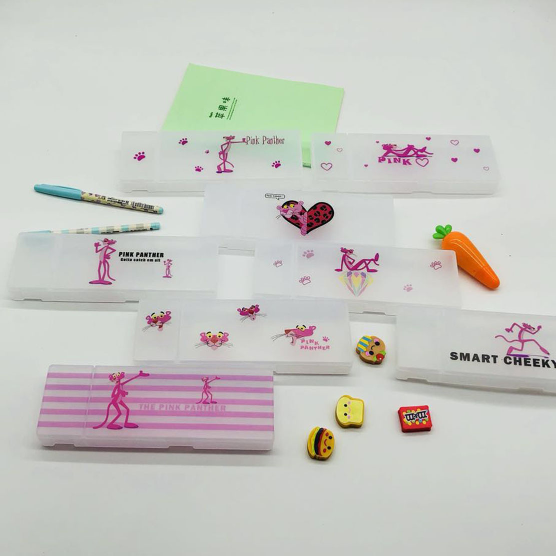 塑料笔盒定制透明磨砂可印LOGO文具盒铅笔盒个性创意翻盖盒订做示例图1