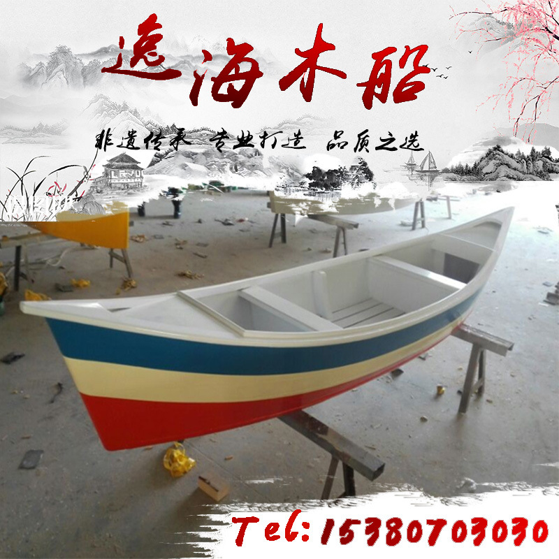木船观光船 装饰渔船 模型摆件 景观摄影道具 两头尖欧式手工木船示例图31
