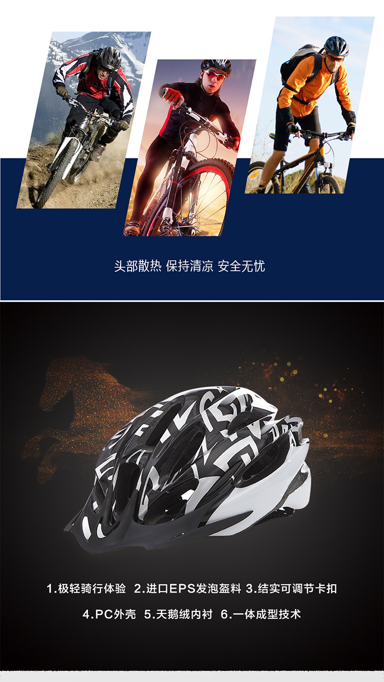 高强度超透气超轻户外骑行防护型头盔 新款公路自行车头盔示例图2