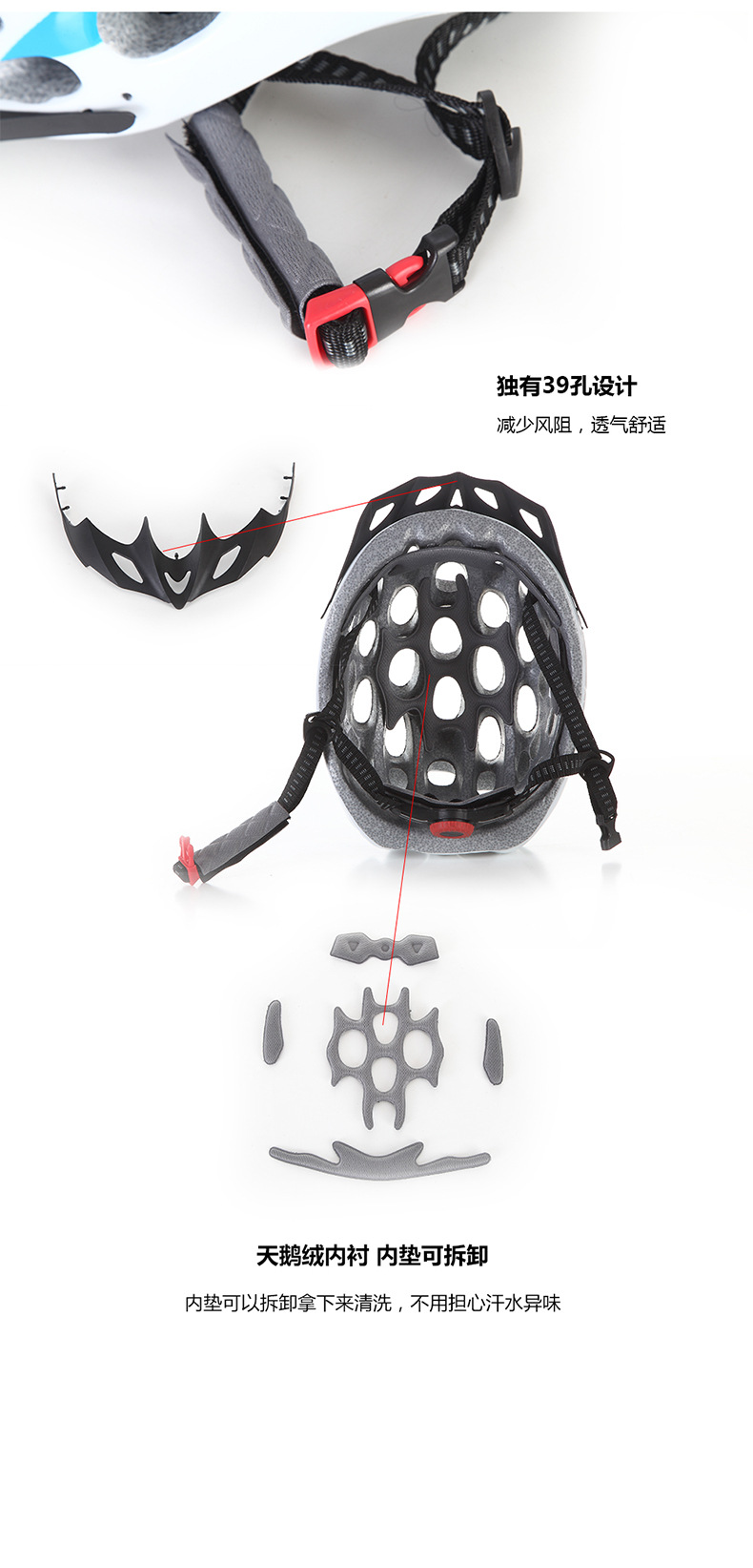 蜂窝高强度超透气多孔超轻户外骑行防护型头盔公路自行车头盔示例图11