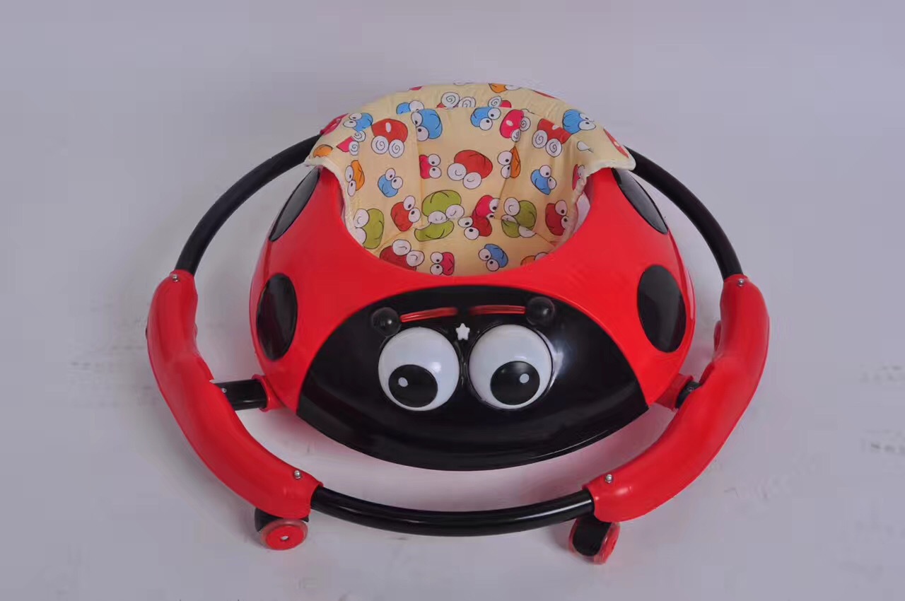新款瓢虫学步车可折叠带餐盘灯光宝宝简易静音轮学步车示例图8