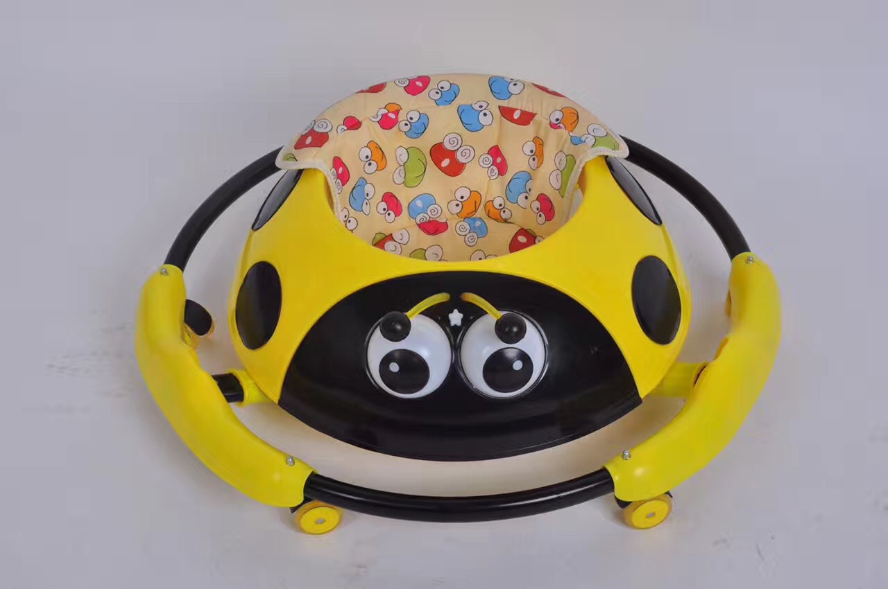 新款瓢虫学步车可折叠带餐盘灯光宝宝简易静音轮学步车示例图7