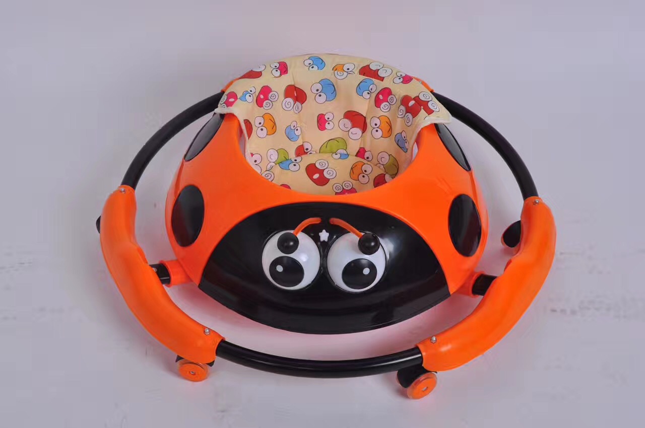 新款瓢虫学步车可折叠带餐盘灯光宝宝简易静音轮学步车示例图6