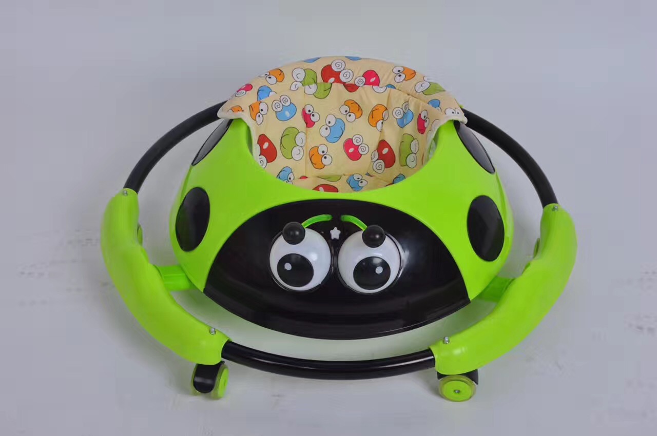 新款瓢虫学步车可折叠带餐盘灯光宝宝简易静音轮学步车示例图5