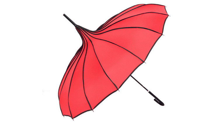 宝塔伞包边直杆单点点包边长柄公主 遮阳清新创意摄影复古晴雨伞示例图9