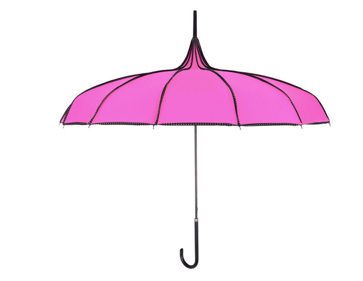 宝塔伞包边直杆单点点包边长柄公主 遮阳清新创意摄影复古晴雨伞示例图2