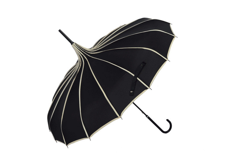 宝塔伞包边直杆单点点包边长柄公主 遮阳清新创意摄影复古晴雨伞示例图17