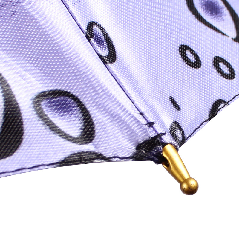 厂家直销55公分16骨自动长柄伞绸缎花色丁布防晒遮阳伞外贸出口单示例图21
