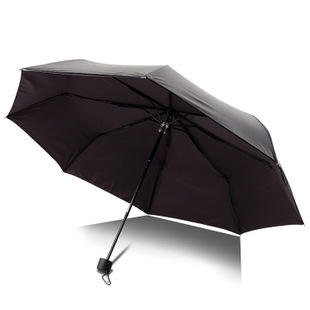 雨伞晴雨两用三折伞黑胶防紫外线遮阳伞防晒折叠男女用伞可印logo示例图5