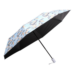 雨伞晴雨两用三折伞黑胶防紫外线遮阳伞防晒折叠男女用伞可印logo示例图7