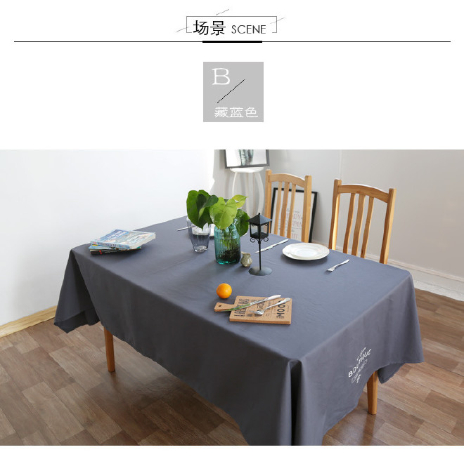 北欧餐桌布 欧美简约现代桌布长方形西餐咖啡厅台布 英文字母示例图8