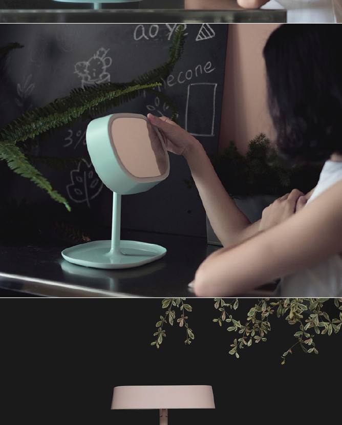 厂家批发化妆镜台灯镜子 创意led台灯梳妆镜台灯充电式储物多功能示例图15