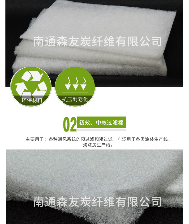 厂家直销初效中效过滤棉 阻燃进风口过滤棉白棉示例图4