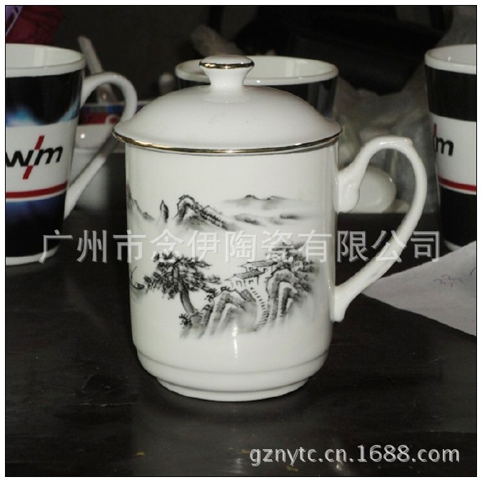 生产定制陶瓷办公杯 办公室专用陶瓷会议杯  陶瓷办公杯 陶瓷盖杯示例图7