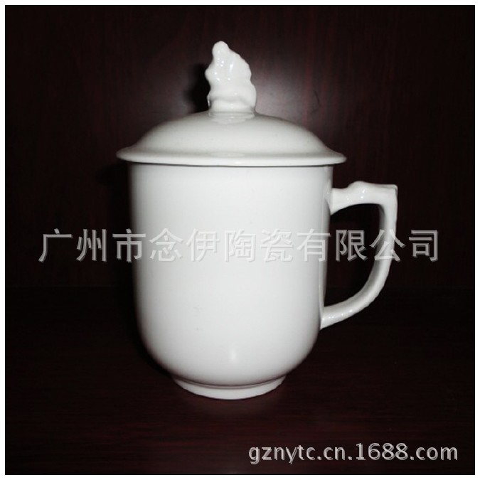 生产定制陶瓷办公杯 办公室专用陶瓷会议杯  陶瓷办公杯 陶瓷盖杯示例图1