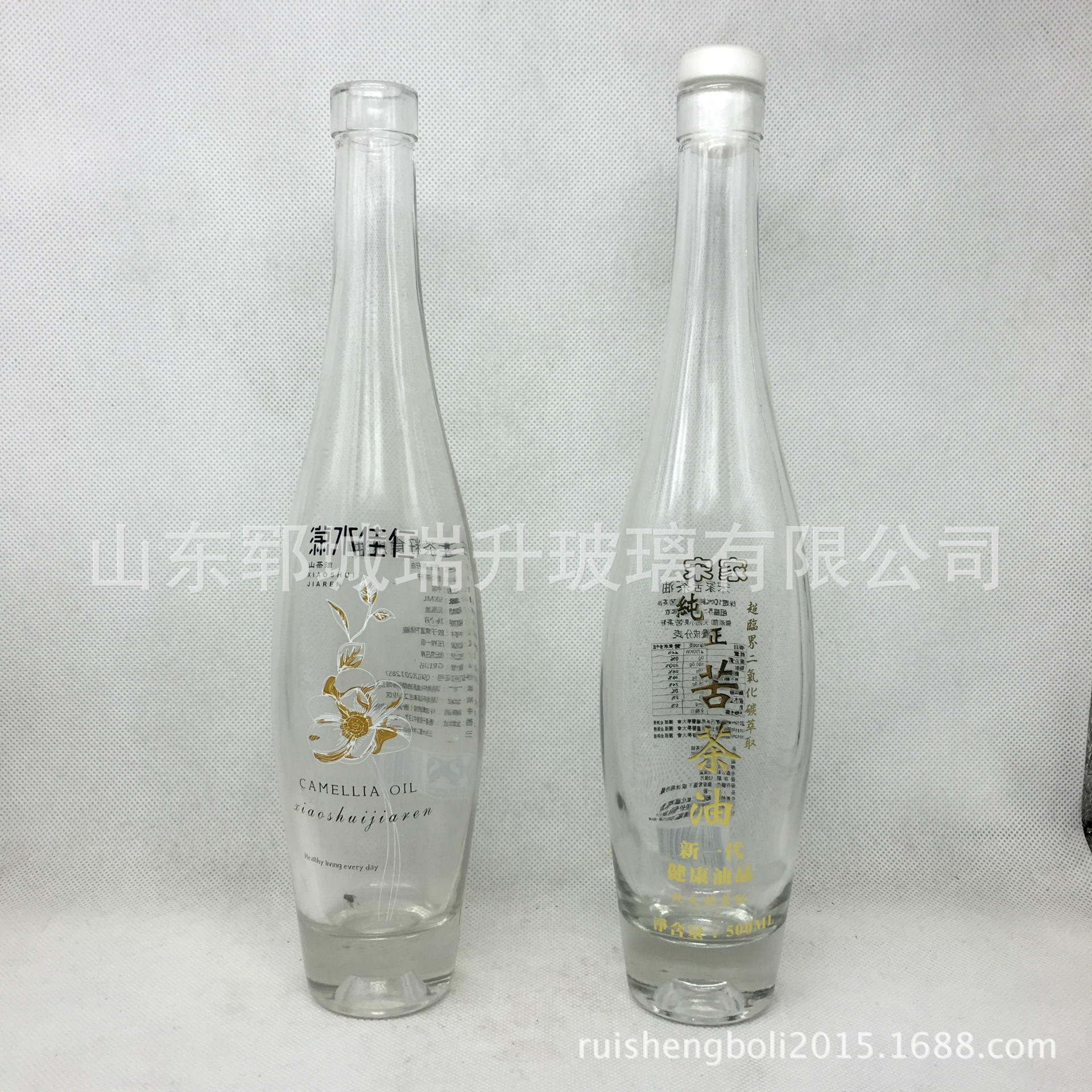 晶白料高档玻璃瓶 白酒瓶 现货充足 500ml水晶玻璃盖 烤花定做示例图3
