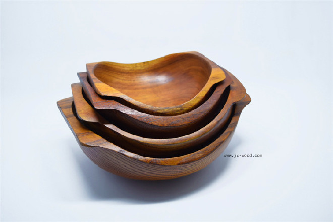 厂家定制经典款式特色不规则形状整木木碗木质金宝碗元宝碗示例图8