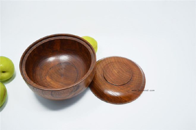 厂家定制创意实木圆形木质带盖木碗泡面碗餐具摆件示例图7