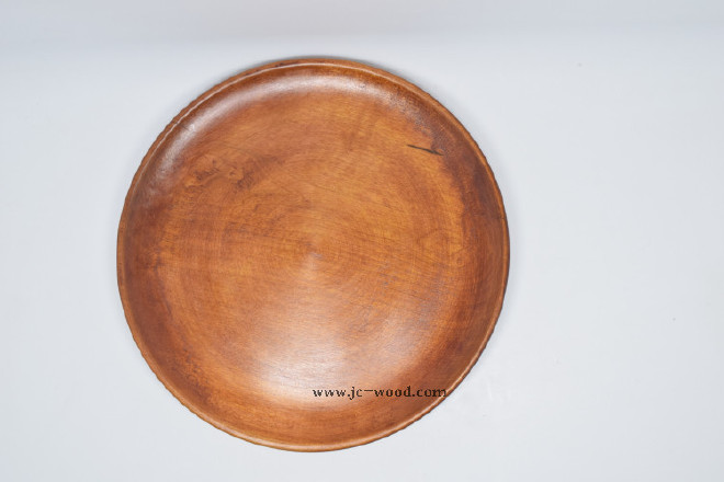 创意整木圆形盘子木盘餐盘木质茶盘托盘西餐盘牛排盘木制餐具示例图5