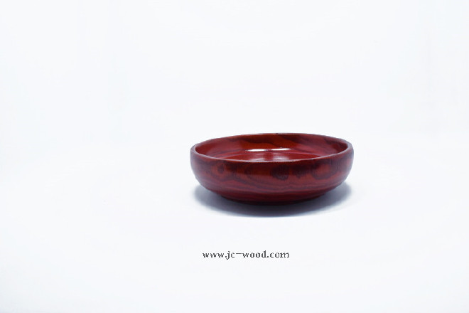 酒红色上漆木质餐具实木餐盘圆盘上色圆盘托盘面包木盘餐碟示例图3