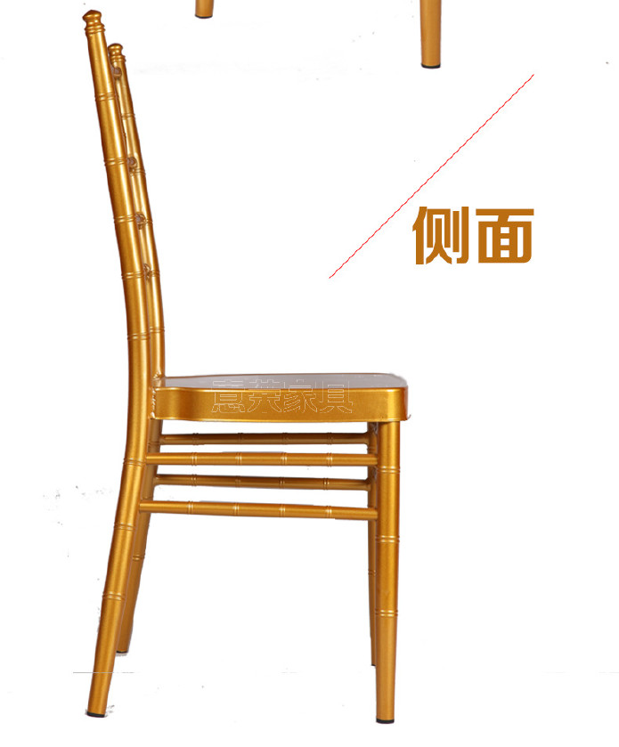 酒店宴会餐厅椅金属金色婚庆椅户外婚礼椅金属竹节椅铝合金竹节椅示例图7