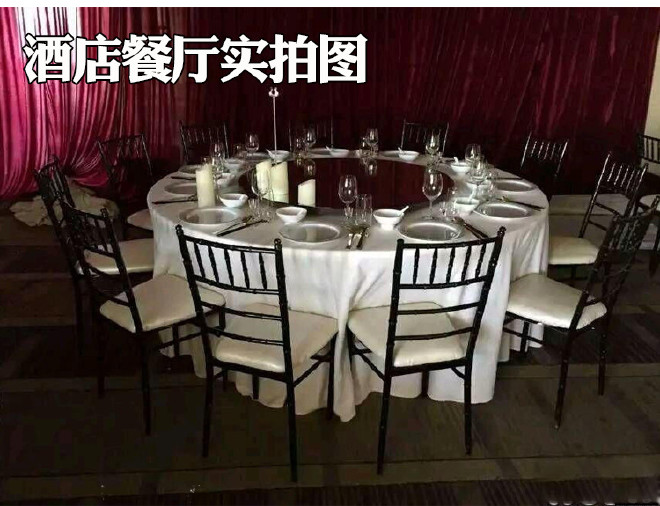 酒店婚庆餐厅椅子 金属竹节椅铝合金餐椅 户外婚礼椅子金属宴会椅示例图5
