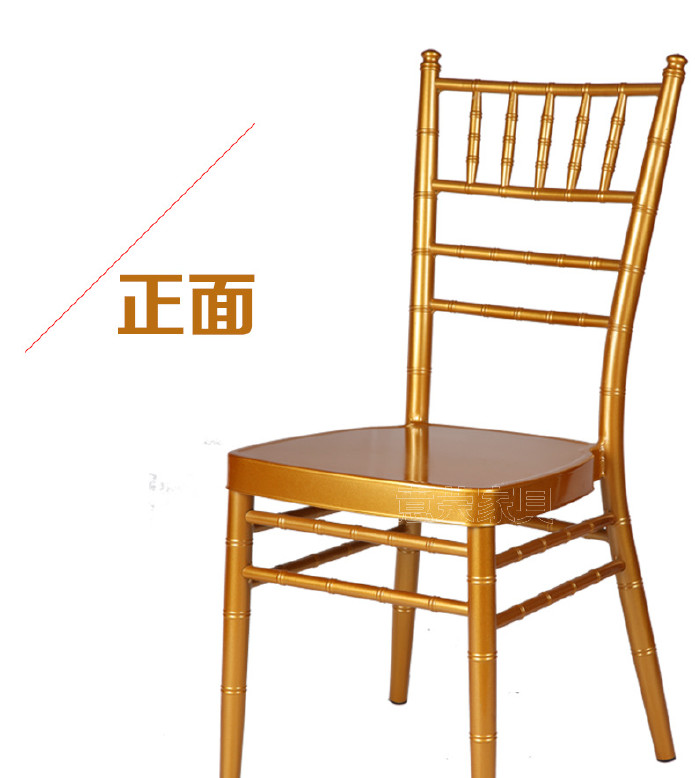 酒店宴会餐厅椅金属金色婚庆椅户外婚礼椅金属竹节椅铝合金竹节椅示例图6