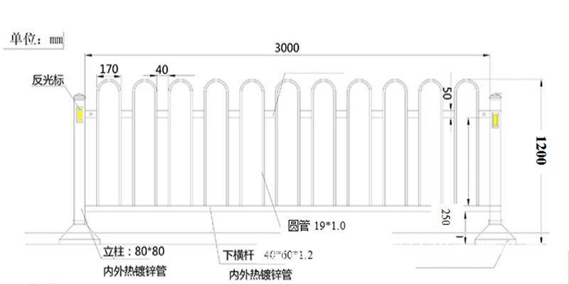供应热镀锌京式道路护栏 厂家直销道路交通M型护栏 市政道路护栏示例图6