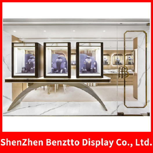 深圳不锈钢珠宝展示柜定做 高端珠宝展柜设计制作安装一站式服务示例图8