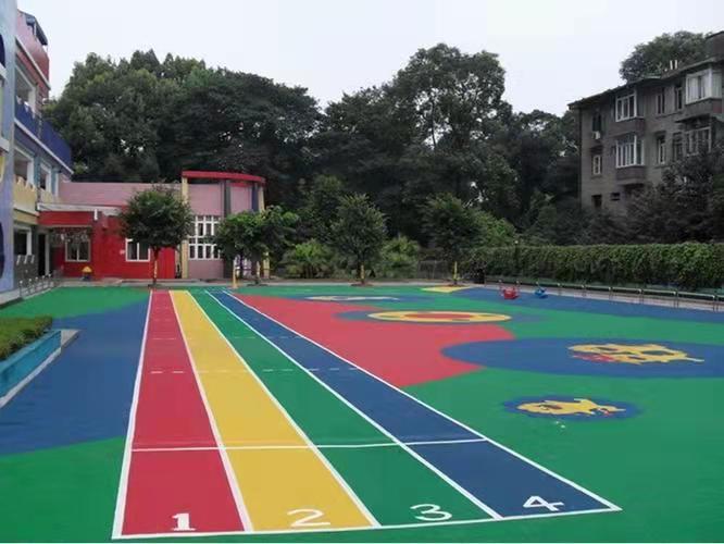 网球场翻新改造 幼儿园塑胶场地 pvc橡胶地板 华展 运动场地