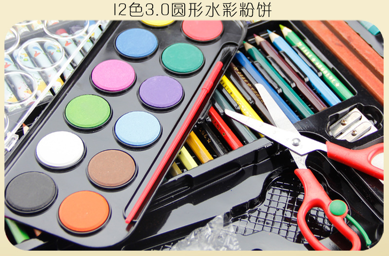 木盒36色水彩笔套装儿童绘画礼盒美术用品画画笔工具女孩生日礼物示例图18