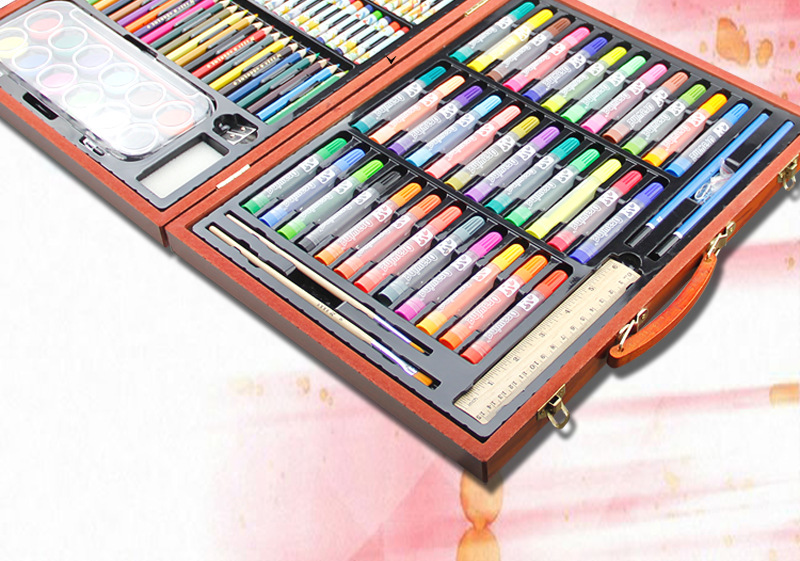 木盒36色水彩笔套装儿童绘画礼盒美术用品画画笔工具女孩生日礼物示例图2