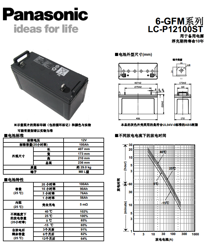 松下蓄电池LC-QA12200ST 松下12V200AH蓄电池 长寿命松下蓄电池示例图1