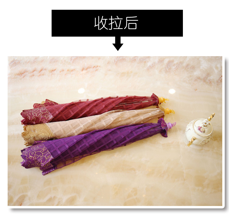 韩式菜罩高级格子网布加粗骨架布料滴塑花边圆形食物罩菜罩批发示例图4