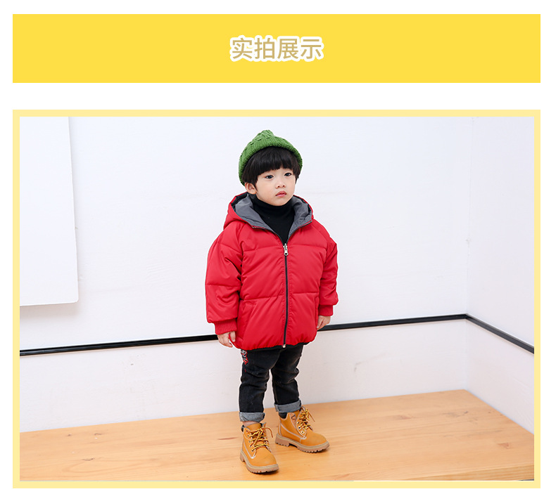 2017冬款童装 韩版男童棉服 新品中小童加厚印花儿童棉衣一件代发示例图6
