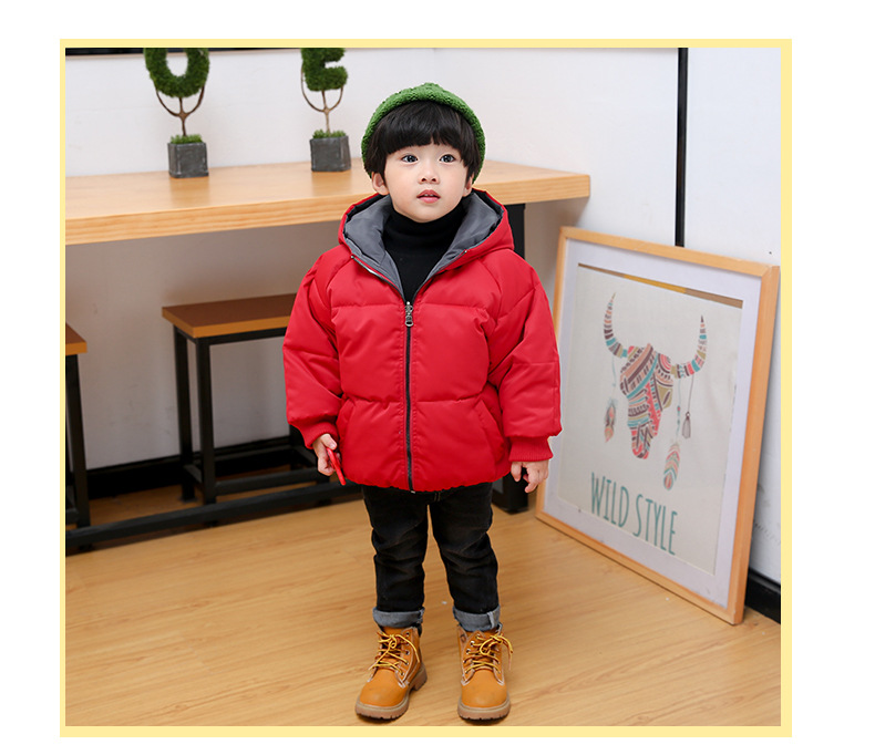 2017冬款童装 韩版男童棉服 新品中小童加厚印花儿童棉衣一件代发示例图11