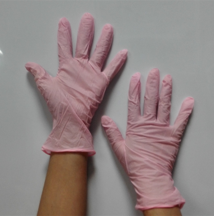 9寸蓝色 紫色 白色 黑色丁晴手套 工业劳保实验美容美发手套批发示例图11
