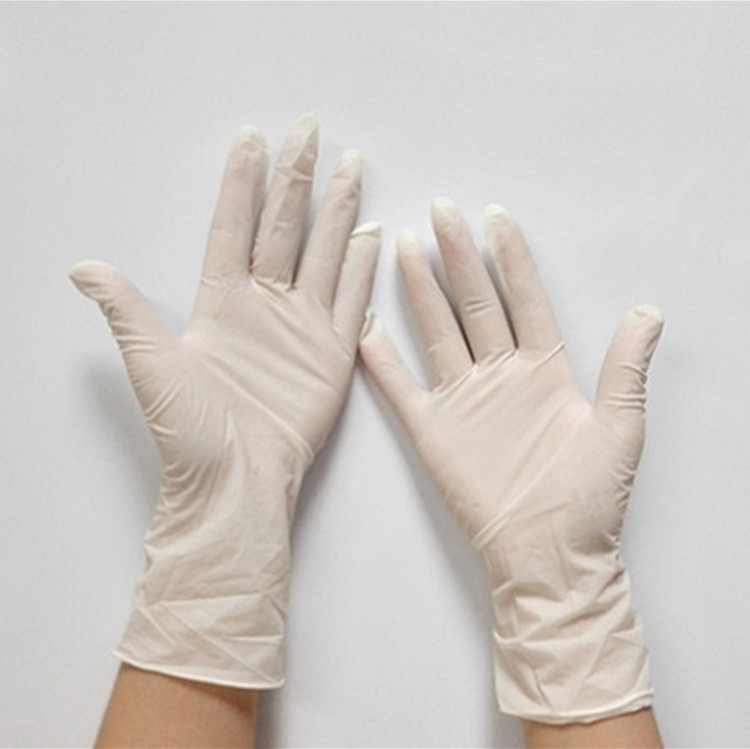 LATEX 一次性乳胶手套9寸无粉麻面乳胶检查手套弹性好耐拉伸示例图1