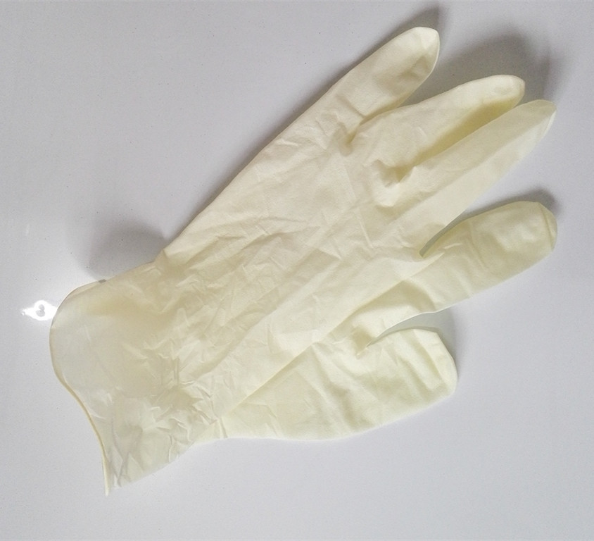 批发一次性乳胶手套9寸无粉 无尘室美容工厂食品防滑耐酸碱防静电示例图3
