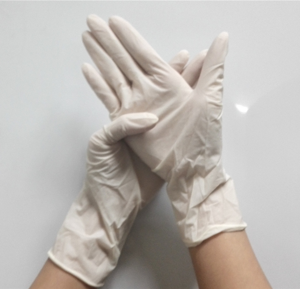 手套一次性乳胶手套一次性乳胶9寸有粉工厂实验室医疗美容手套示例图1