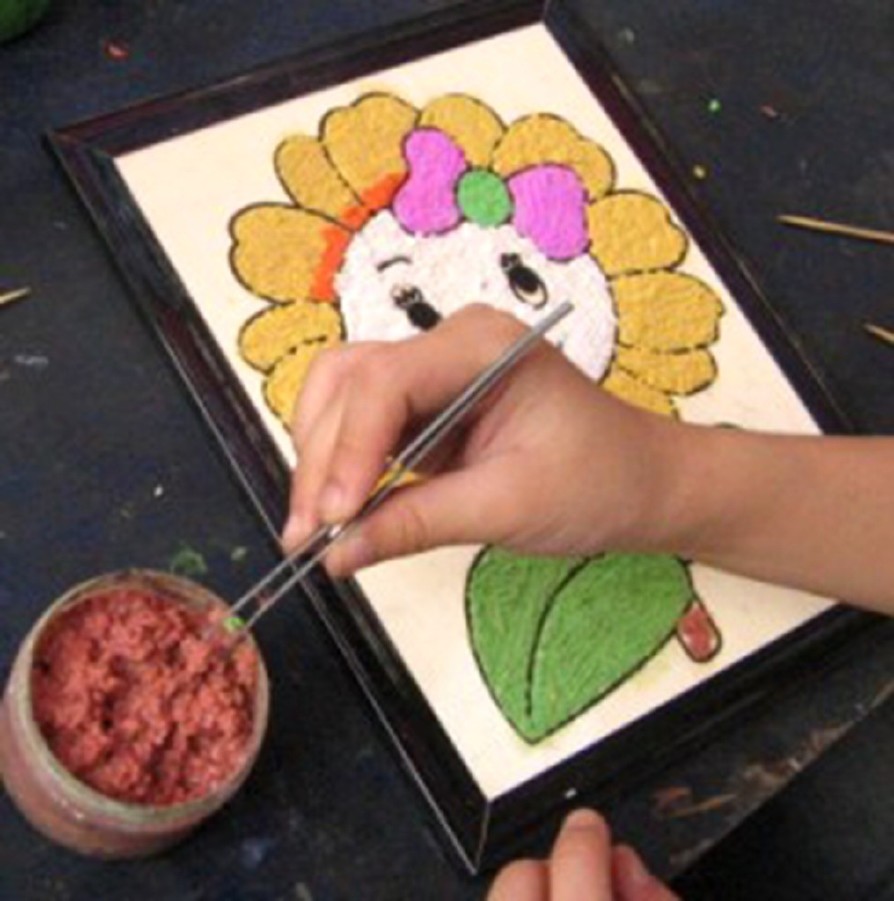 厂家批发 儿童木板彩泥画 8寸图案木板画 儿童美术彩绘玩具示例图2