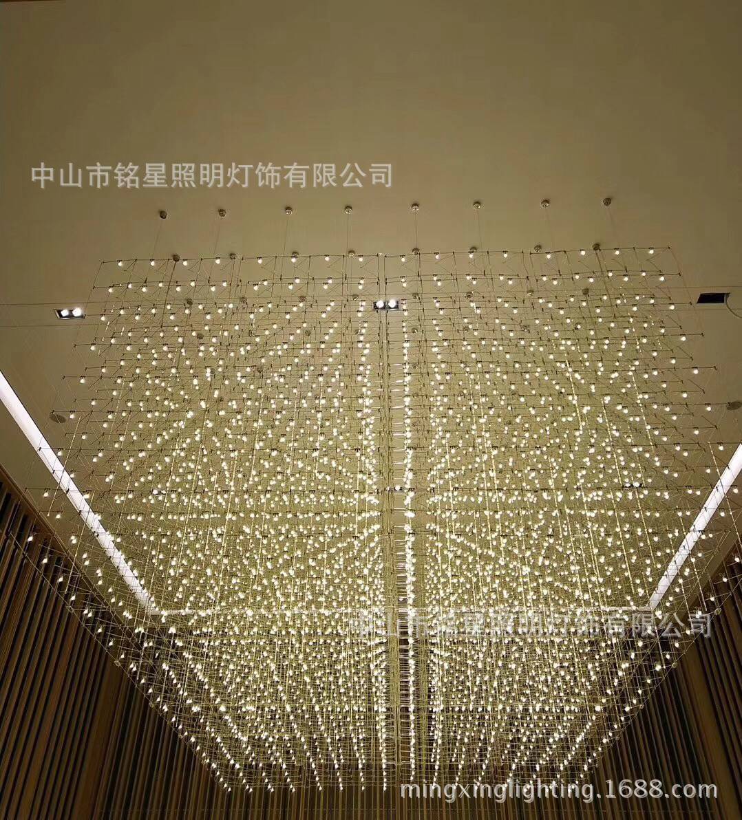 专业定制工程灯大厅LED满天星方格吊灯售楼部沙盘区光立方吊灯厂示例图24