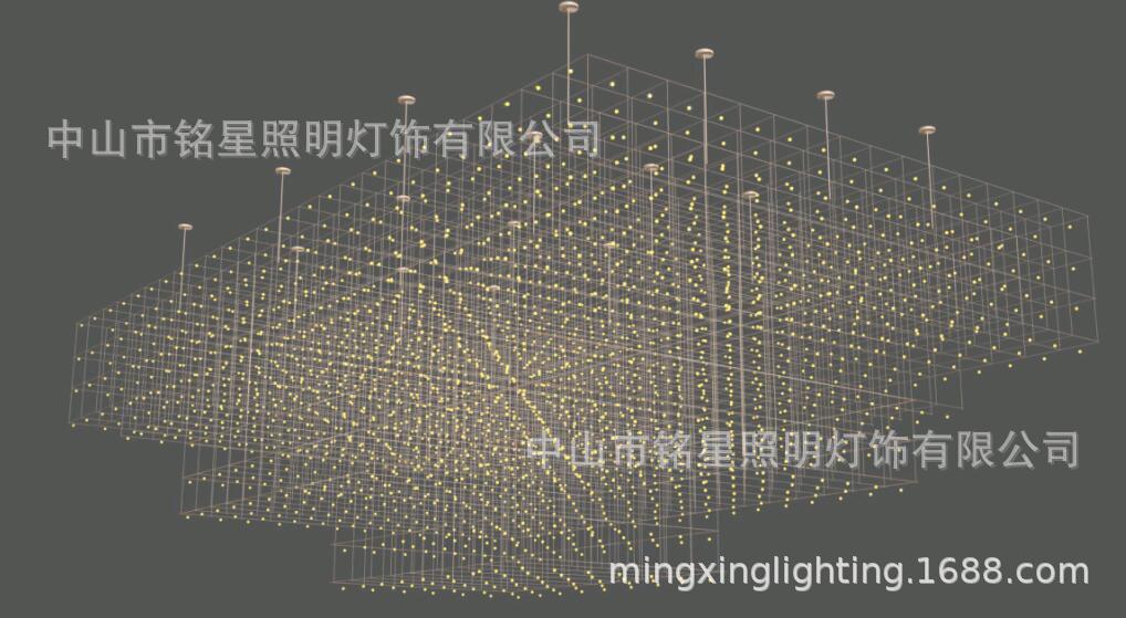 专业定制工程灯大厅LED满天星方格吊灯售楼部沙盘区光立方吊灯厂示例图25