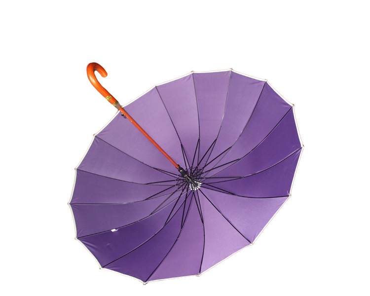 厂家直供实木弯柄不滴水套晴雨伞纯色自动防水滴伞单双人伞示例图5