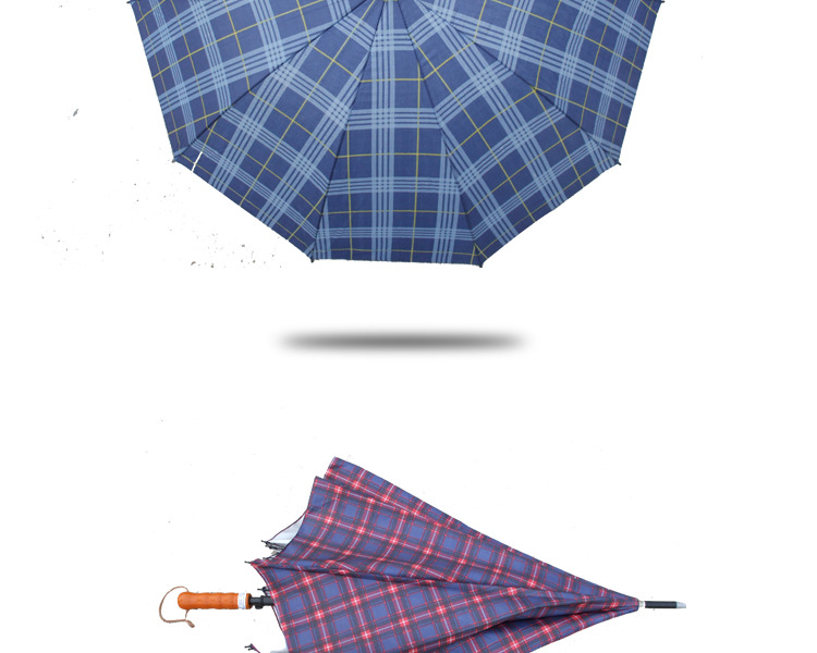 厂家直供 10k长柄晴雨伞 低价定制雨伞 高强度防风晴雨伞 格子伞示例图6