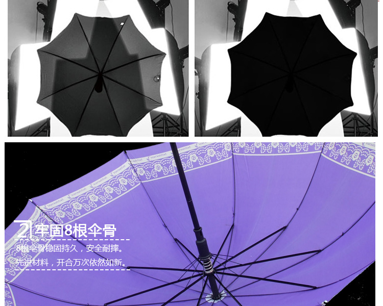 厂家直供 10k长柄晴雨伞 低价定制雨伞 高强度防风晴雨伞 格子伞示例图10