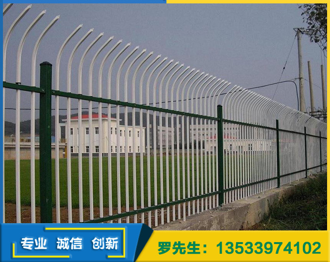 佛山小区锌钢护栏 工厂锌钢围墙护栏 围墙铁艺护栏 厂房围墙栏杆示例图5