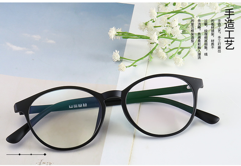新款透明复古tr眼镜框装饰圆形可配近视成品TR90眼镜架女厂家直销示例图2